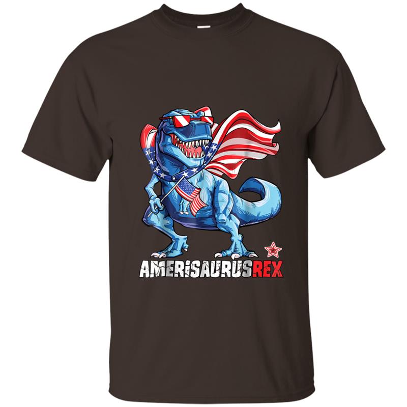 Dinosaur 4th of July  Kids Boys Men Amerisaurus T Rex T-shirt-mt