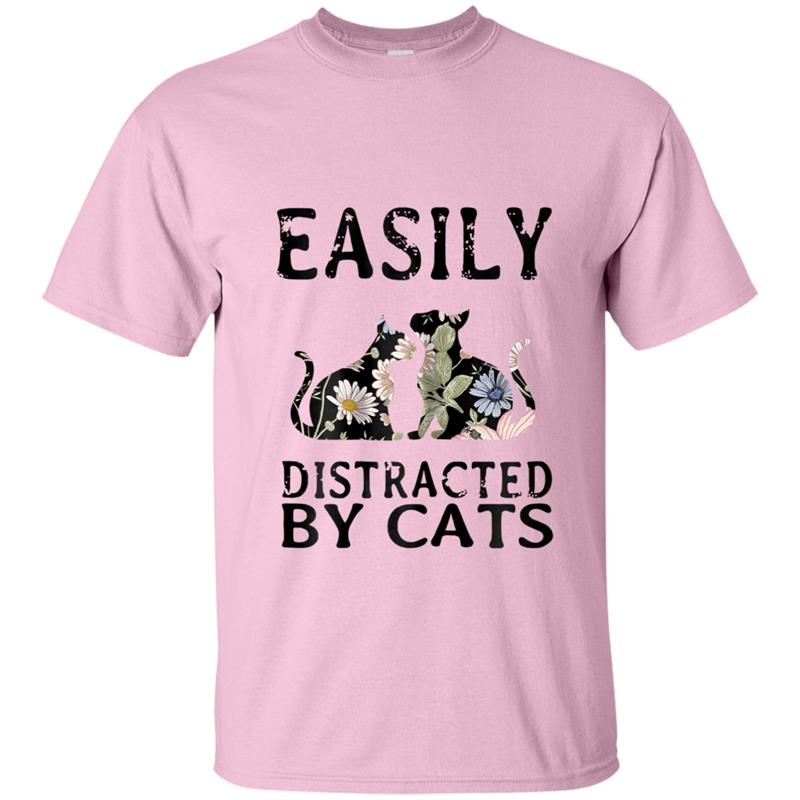 Easily distracted by cats  cat lovers gift T-shirt-mt