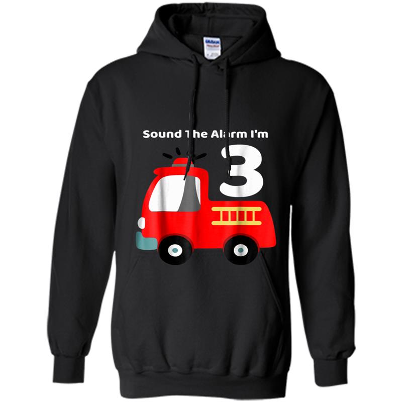 Fire Fighter Truck 3 Year Old Birthday   3th Bday Hoodie-mt