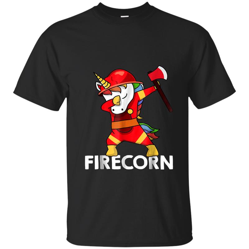Firefighter Dabbing Unicorn  Funny Firecorn Dab T-shirt-mt