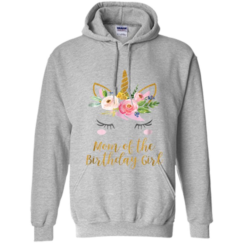 Floral Mom of the Birthday Girl Unicorn Hoodie-mt