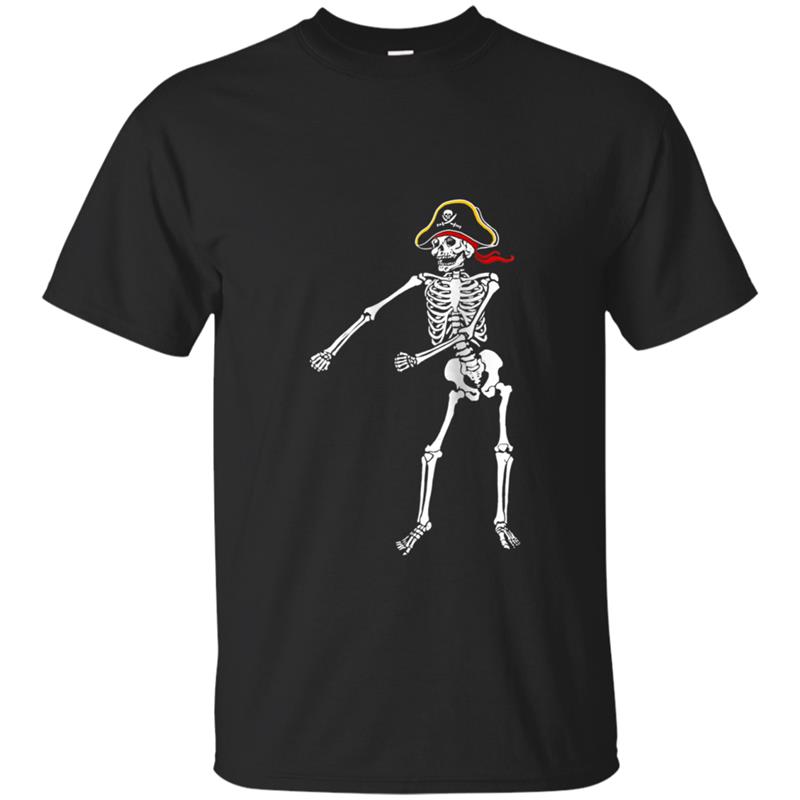 Floss Dance  - Flossing Pirate Skeleton Halloween T-shirt-mt