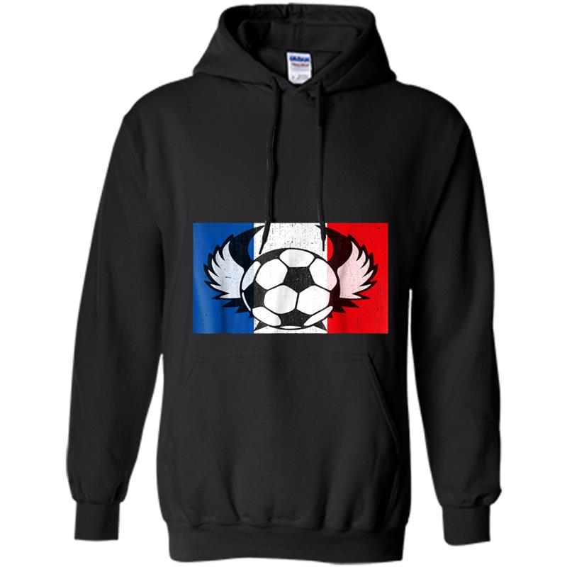 France Football  French Soccer Flag  Vintage Hoodie-mt