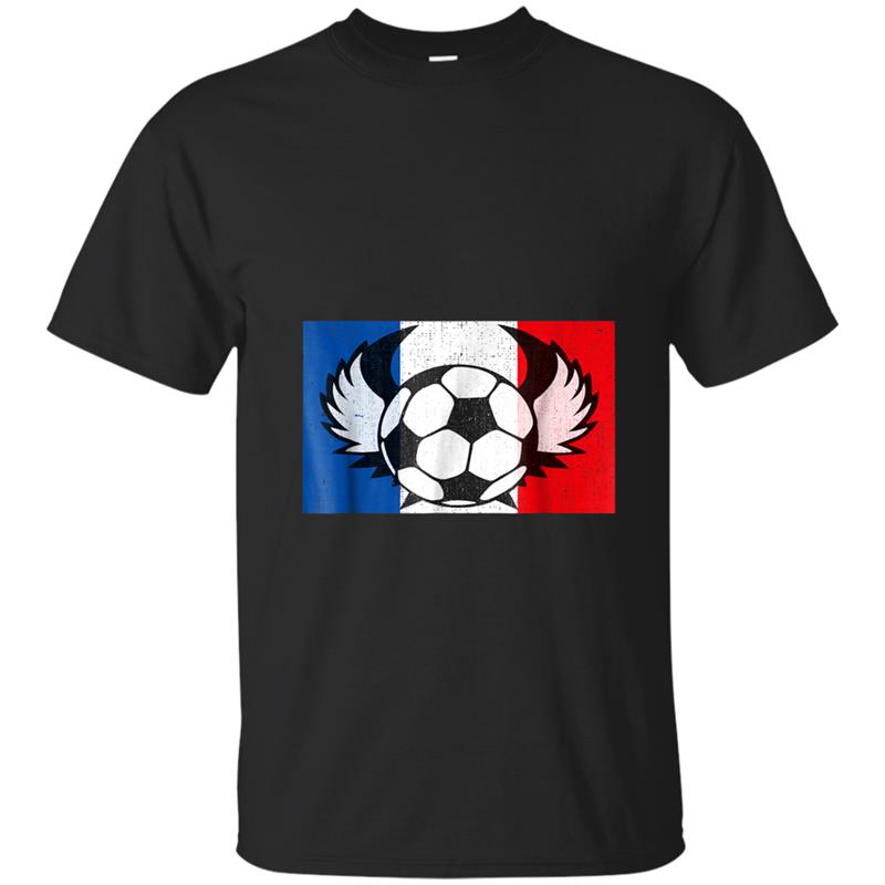 France Football  French Soccer Flag  Vintage T-shirt-mt