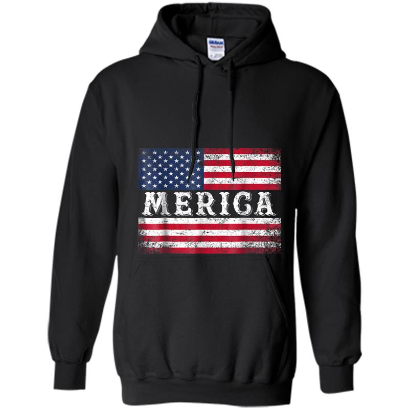 Funny 4th of July Merica USA Flag  for Men and Women Hoodie-mt