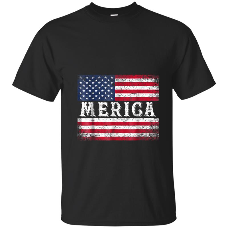 Funny 4th of July Merica USA Flag  for Men and Women T-shirt-mt