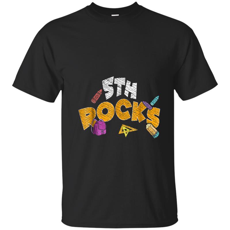 Funny 5th Rocks  Back To School Teacher Gif T-shirt-mt