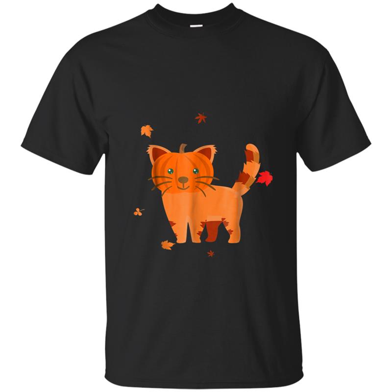 Funny Halloween Ca Cat Pumpkin Jack-O-Lantern T-shirt-mt