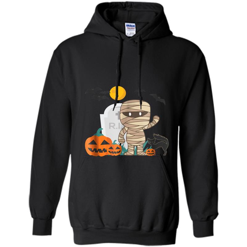 Funny Halloween Mummy Pumpskin And Cat Hoodie-mt