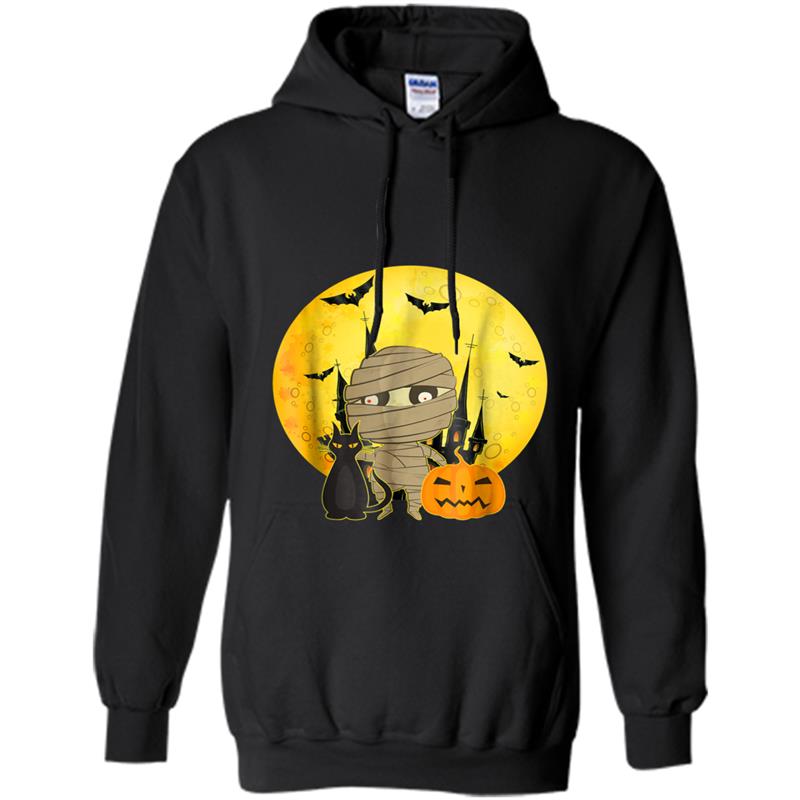 Funny Halloween Pumpkins Cat Mummy Hoodie-mt