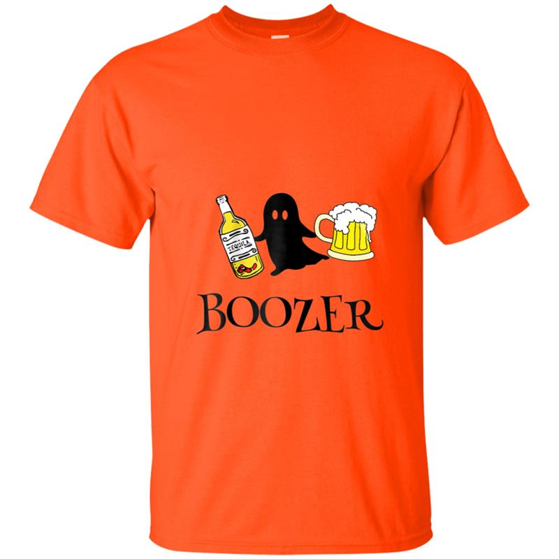 Funny Halloween Pun Ghost Beer and Tequila  Men Women T-shirt-mt