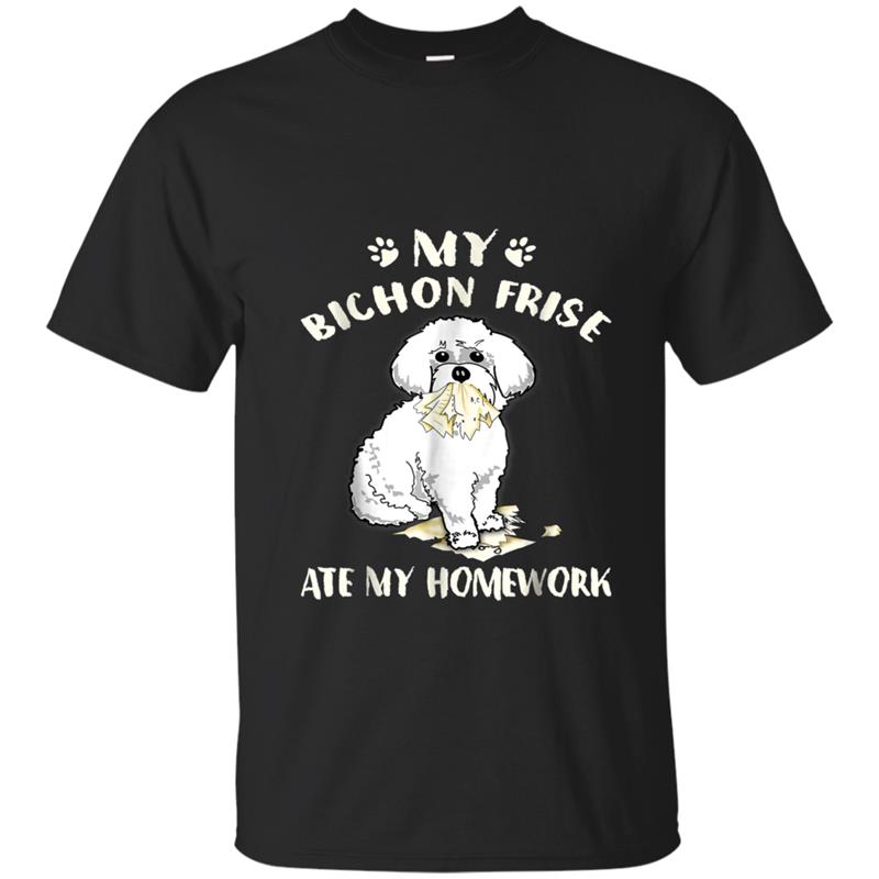 Funny My Bichon Frise Ate My Homework T-shirt-mt