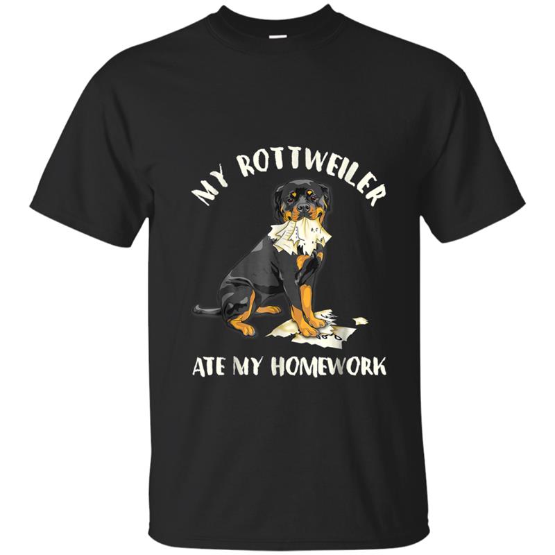 Funny My Rottweiler Ate My Homework T-shirt-mt