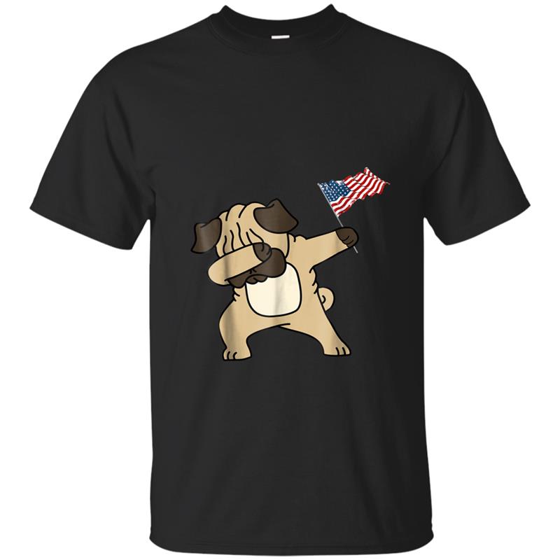 Funny Pug Flag Vintage Independence for 4th of july T-shirt-mt