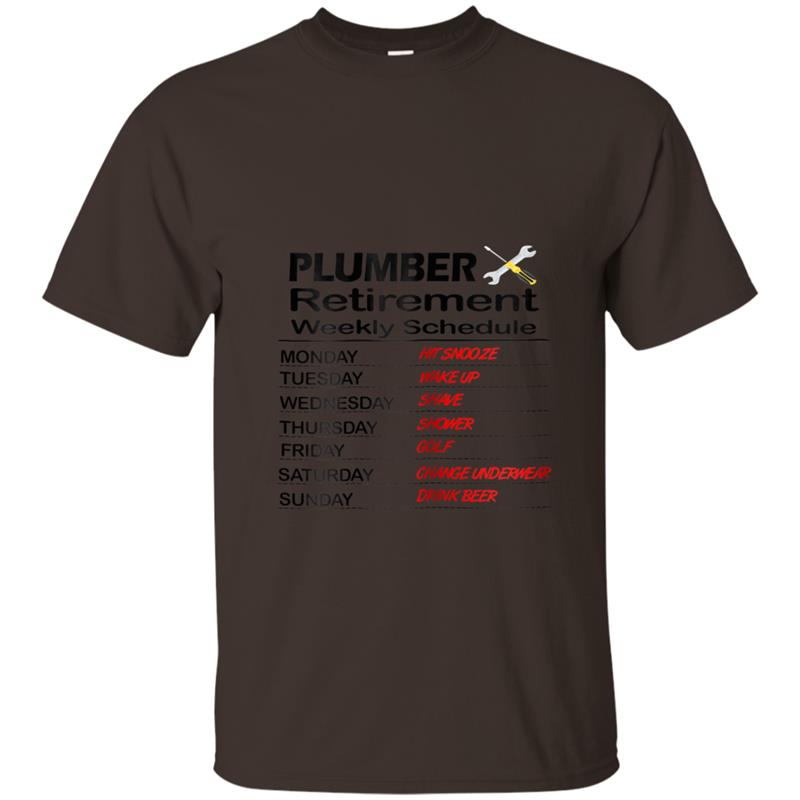 Funny Retired Plumber Gift  Retirement Schedule T-shirt-mt