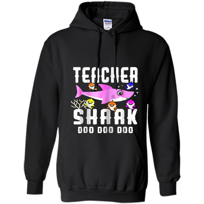 Funny Teacher Shark Doo Doo Doo  for men women kids Hoodie-mt