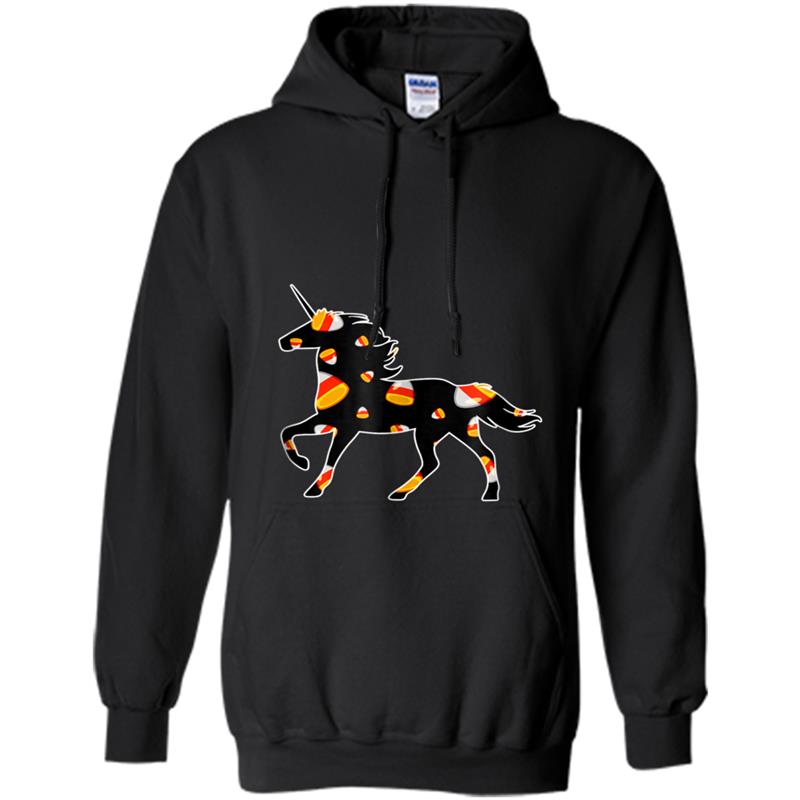 Funny Unicorn Candy Corn Halloween Hoodie-mt