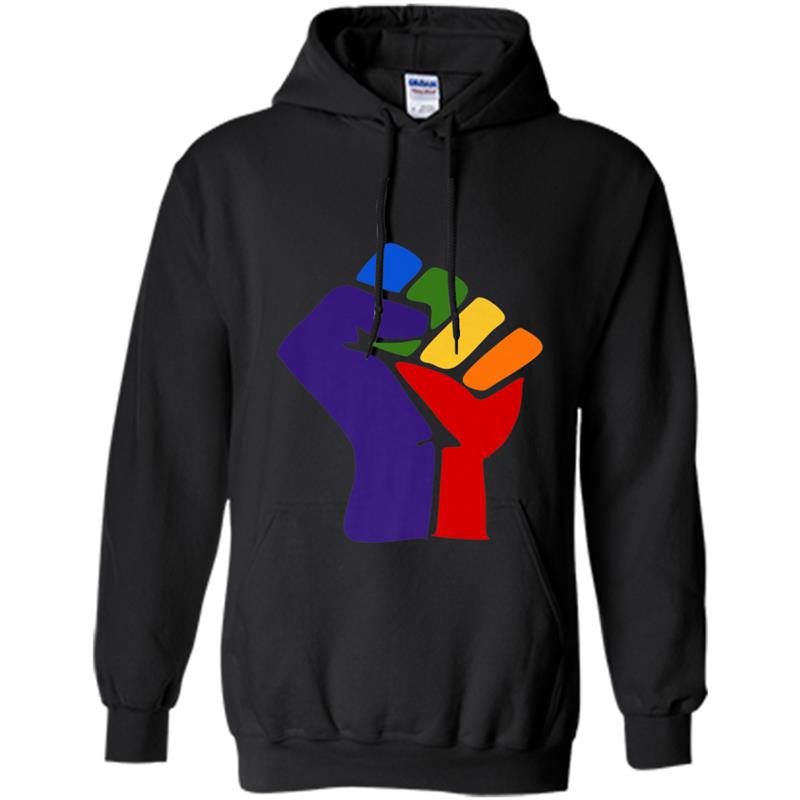 Giant Rainbow Fist for Men and Women RESIST Hoodie-mt