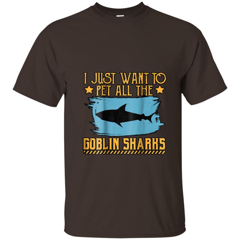 GOBLIN SHARK PETTING FUNNY PRINT ON BACK T-shirt-mt