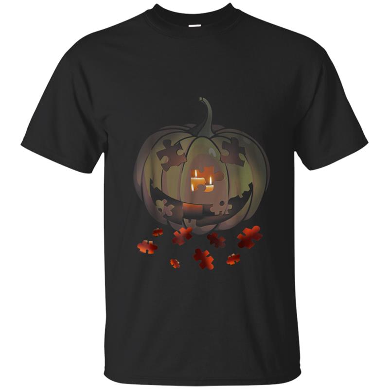 Halloween Autism Funny Pumpkin  For Men Women T-shirt-mt