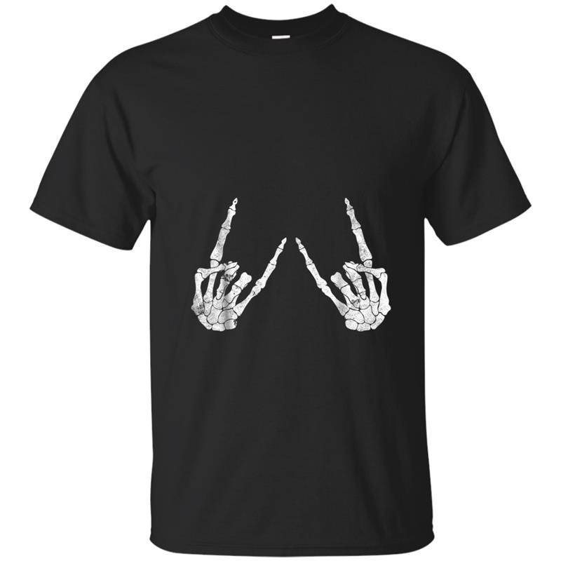 Halloween Skeleton Rocker Graphic  Funny Halloween Tee T-shirt-mt