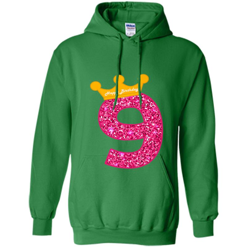 Happy Birthday , Girls 9th Party 9 Years Old Bday Hoodie-mt