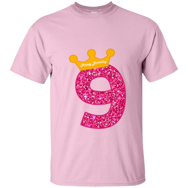 Happy Birthday , Girls 9th Party 9 Years Old Bday T-shirt-mt