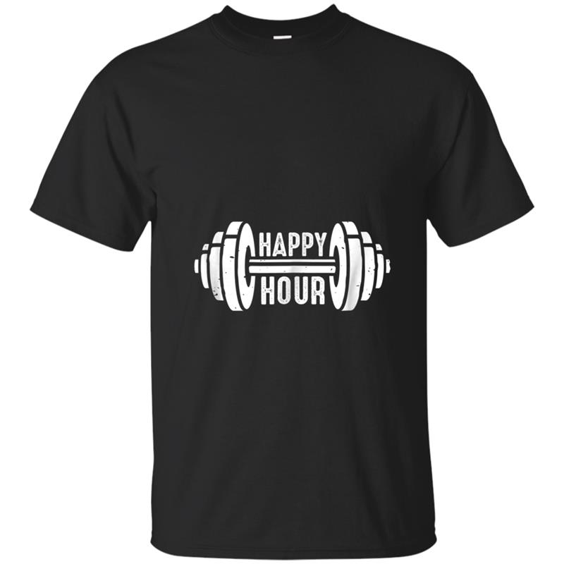 Happy Hour Lifting Weights Training T-shirt-mt