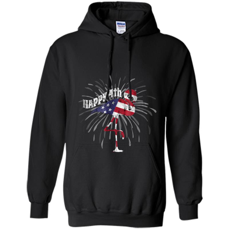 Happy Independence Day Funny Flamingo Fireworks  Gift Hoodie-mt