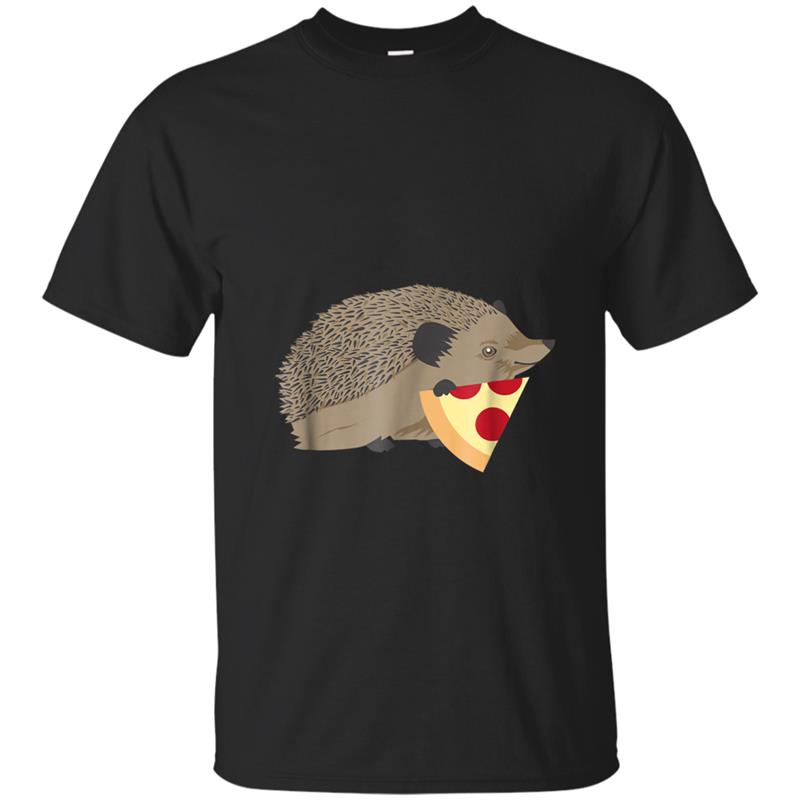 Hedgehog Holding Pizza  Funny Cute Animal Foodie Gift T-shirt-mt