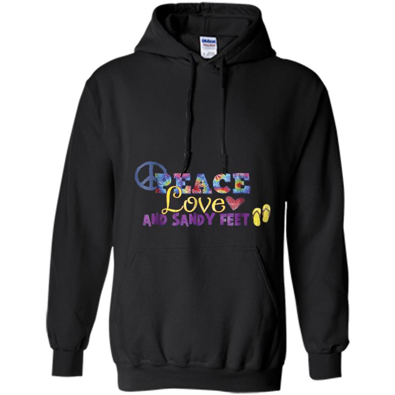 Hippie Peace Love And Sandy Feet Hoodie-mt