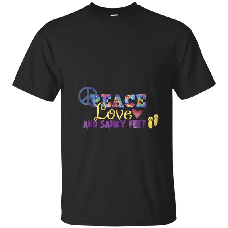 Hippie Peace Love And Sandy Feet T-shirt-mt