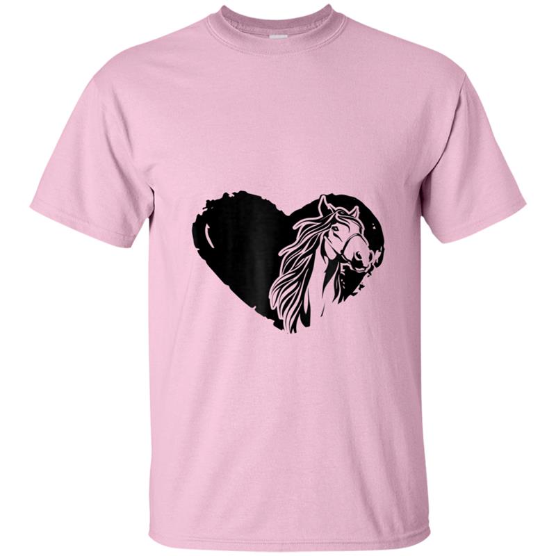 Horse Lover Equestrian  Southern Cowgirl Cute Heart T-shirt-mt