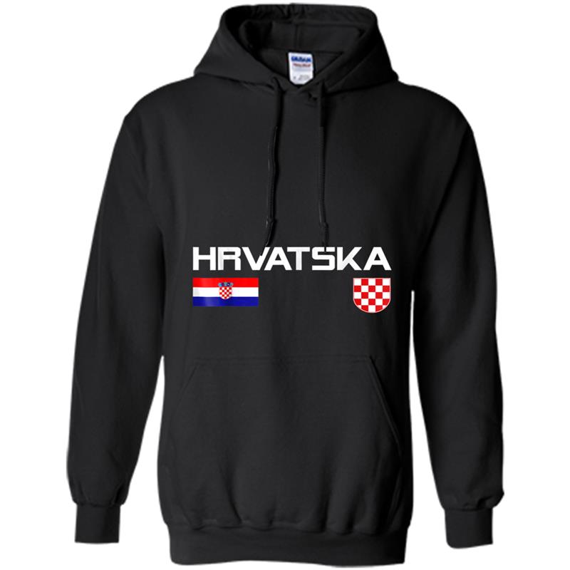 HRVATSKA  Croatian Flag Croatia Soccer Jersey Style Hoodie-mt