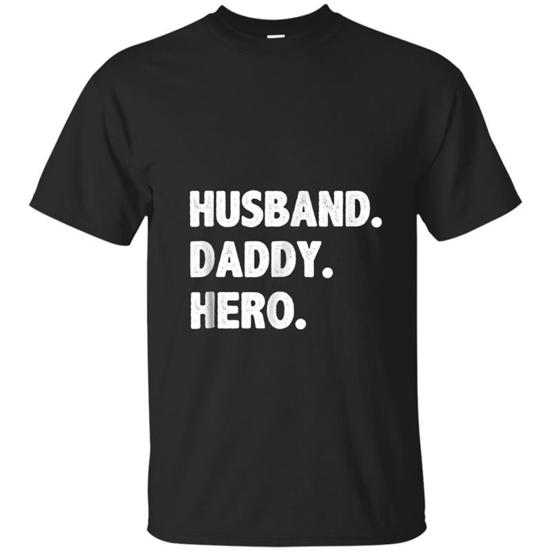 HUSBAND DADDY HERO  Cute Funny Fathers Day Gift T-shirt-mt