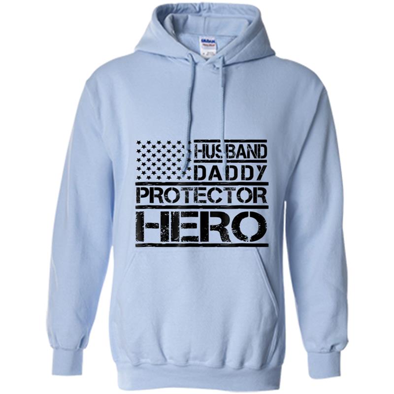 Husband Daddy Protector Hero  Fathers Day Birthday Gift Hoodie-mt