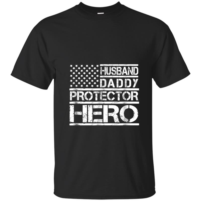 Husband Daddy Protector Hero  Fathers Day New Birthday T-shirt-mt