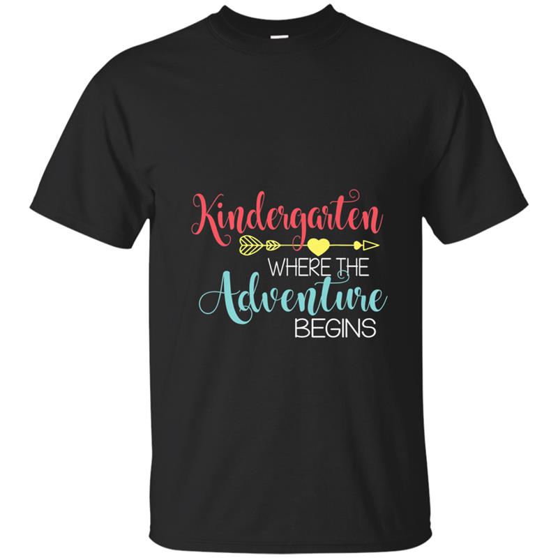 Kindergarten Where Adventure Begins Teacher Back To School T-shirt-mt