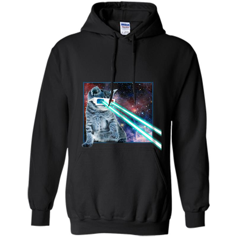 Laser Eye Galaxy Kitty Cat  3D Glasses  Space  Gift Idea Hoodie-mt