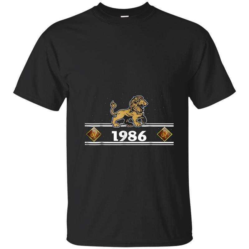 Leo Zodiac Sign Vintage 1986 - Born In July - August T-shirt-mt