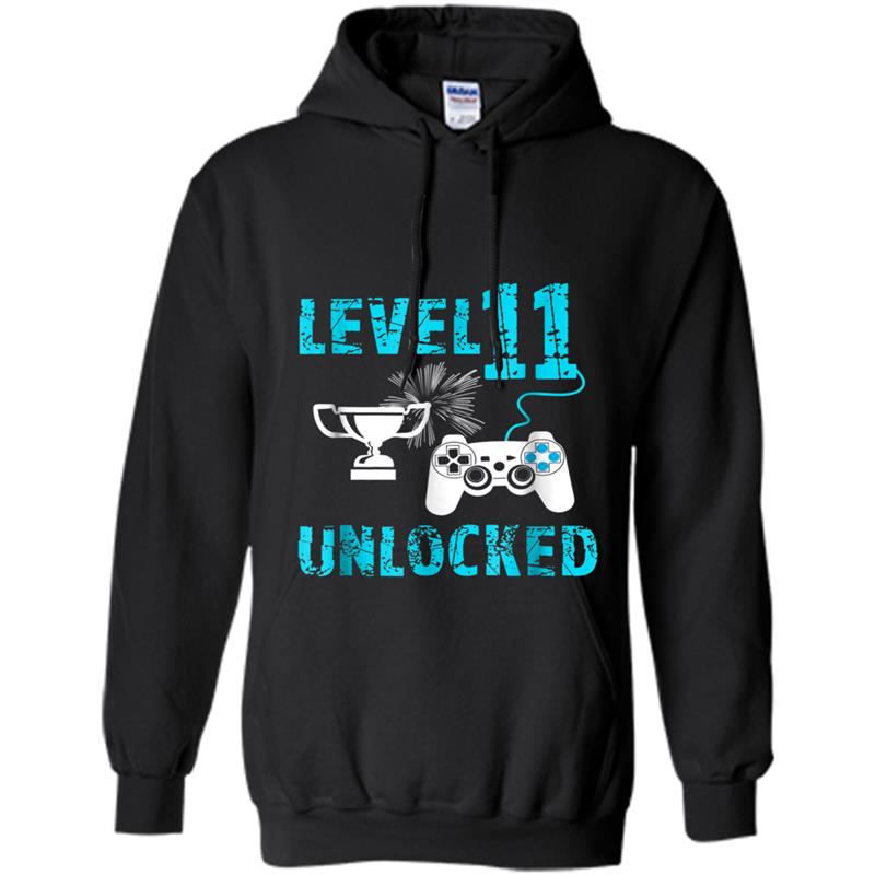 Level 11 Unlocked - 11th Birthday  For Boys Gamer Gift Hoodie-mt