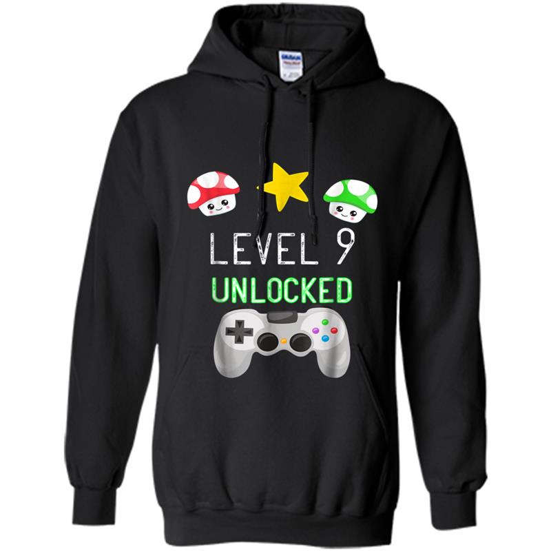 Level 9 Unlocked Gamer , Nine year old Birthday Hoodie-mt