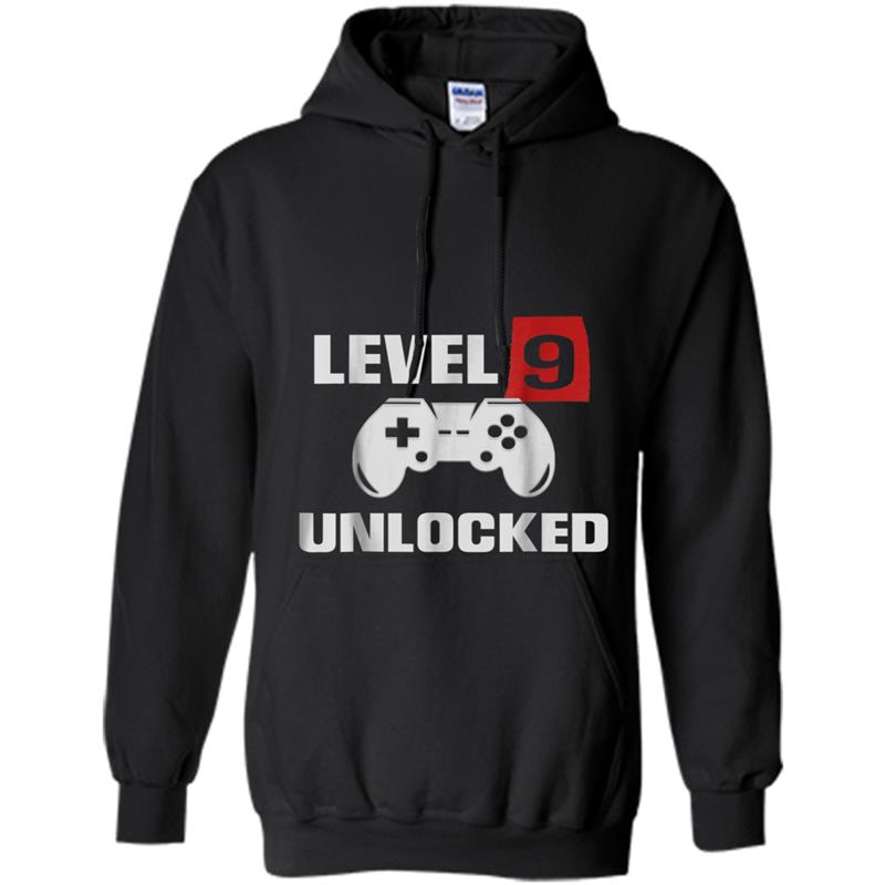 Level 9 Unlocked  9th Video Gamer Birthday Boy Gift Hoodie-mt