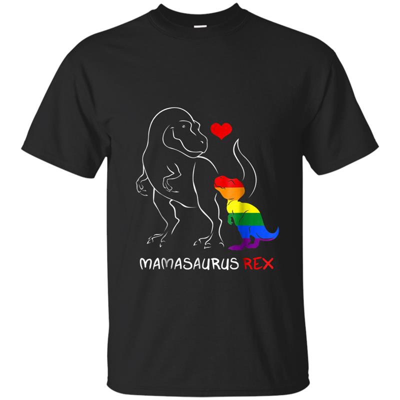 LGBT Mom Saurus Rex LGB Mothers Gift Rainbow T-shirt-mt