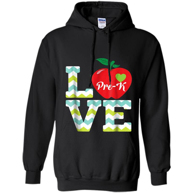 Love Pre-K  Teacher Heart Back to School Day Hoodie-mt