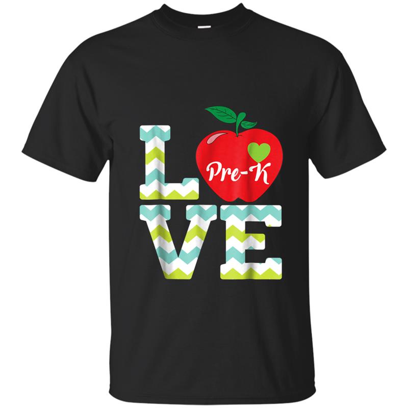 Love Pre-K  Teacher Heart Back to School Day T-shirt-mt