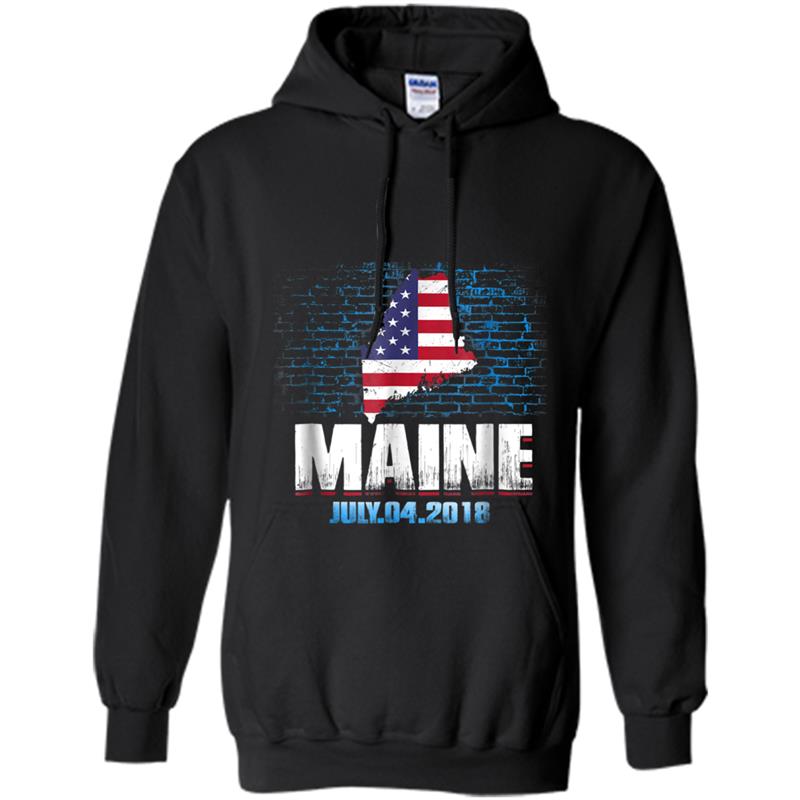 Maine  American USA Flag 4th Of July 2018 Hoodie-mt