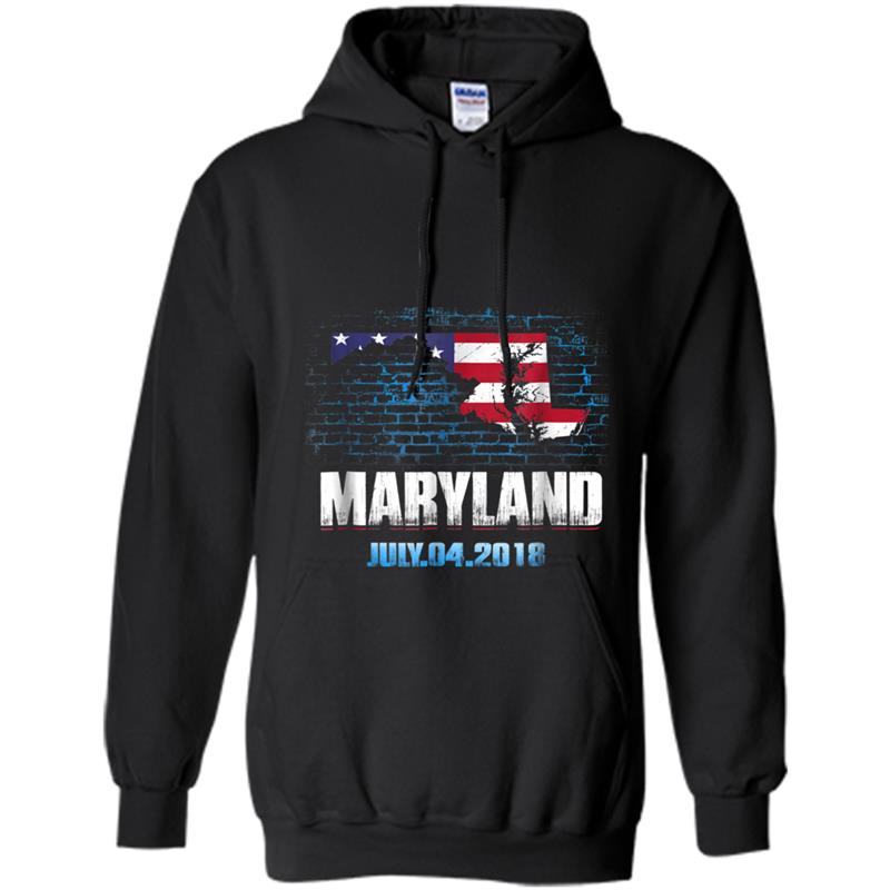 Maryland  American USA Flag 4th Of July 2018 Hoodie-mt