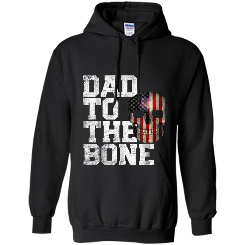 Mens American Flag Skull 4th of July Dad Father's Day Hoodie-mt