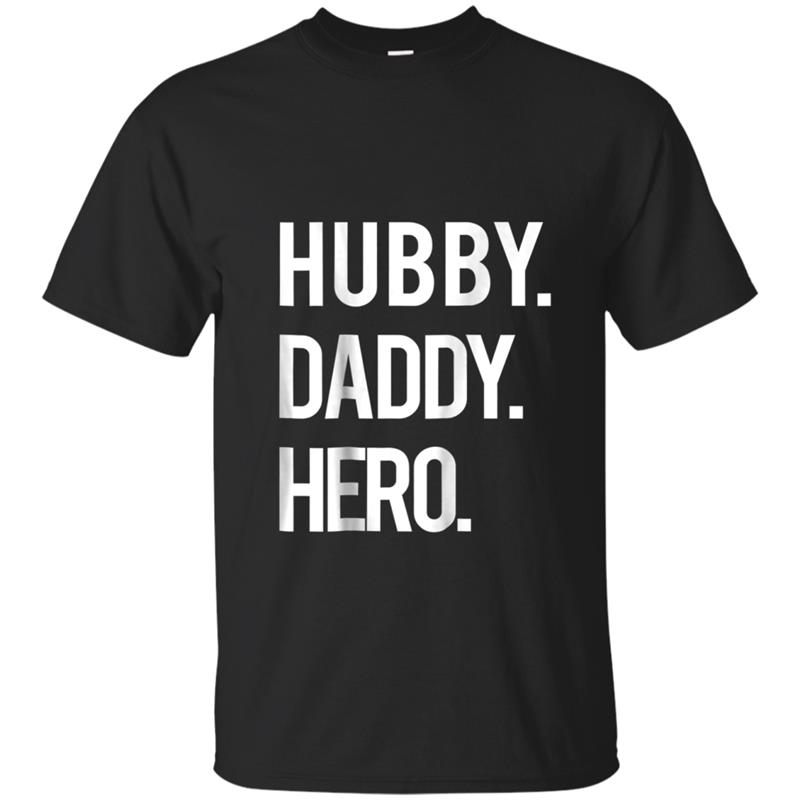 Mens Fathers Day Husband Gift Hubby Daddy Hero Short Sleeve T-shirt-mt